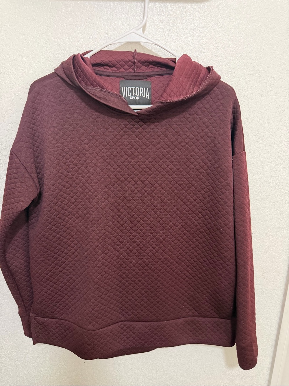 Victoria's Secret Quilted Hoodie Sweatshirt - Burgundy